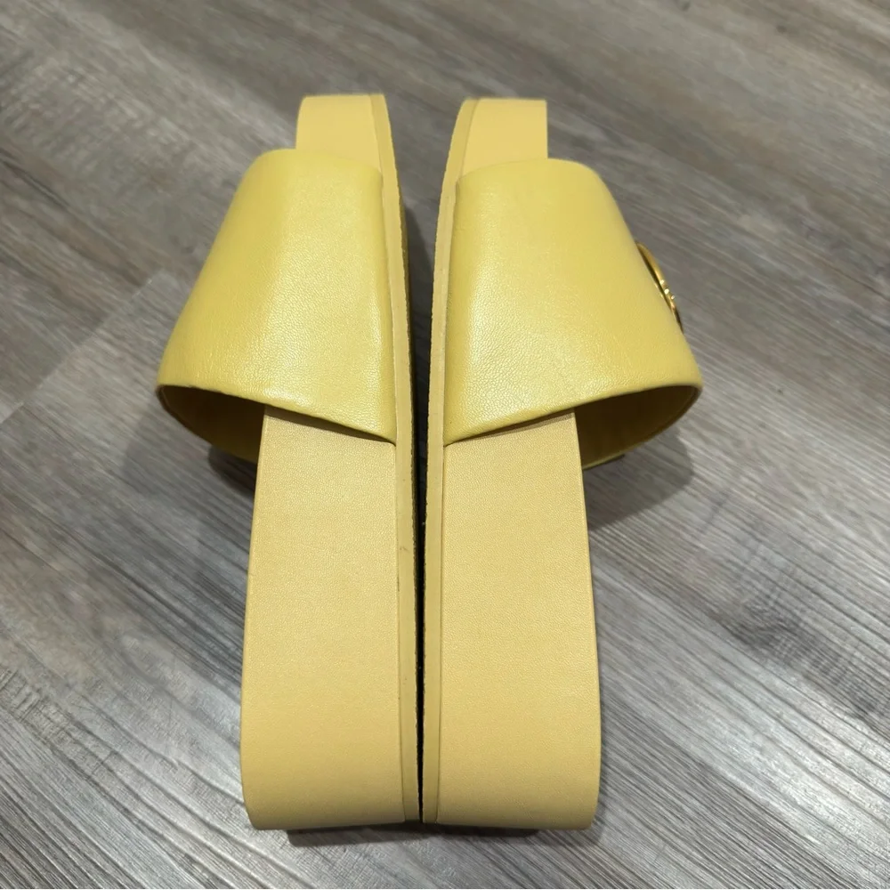 Tory Burch Patos Platform Sandal in Cornbread Yellow Leather Slides